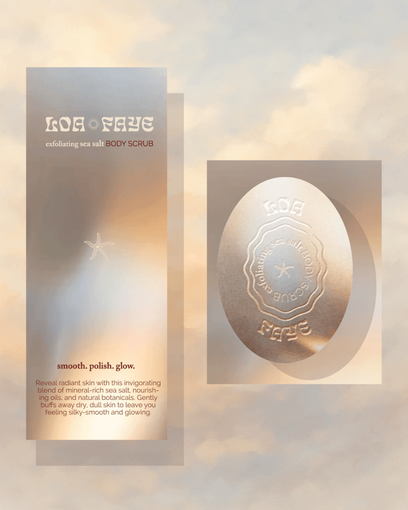 full brand development, including creative direction, logo design, and packaging for body products